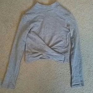 Cute Gray Wrap Crop Top